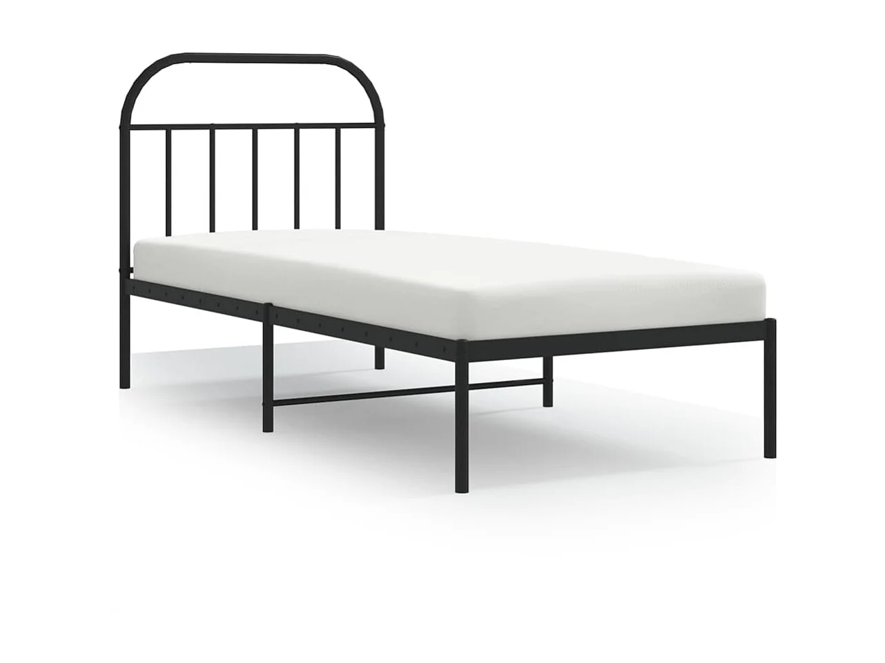 Lit-90x190 cm métal avec tête de lit noir EGGB59787