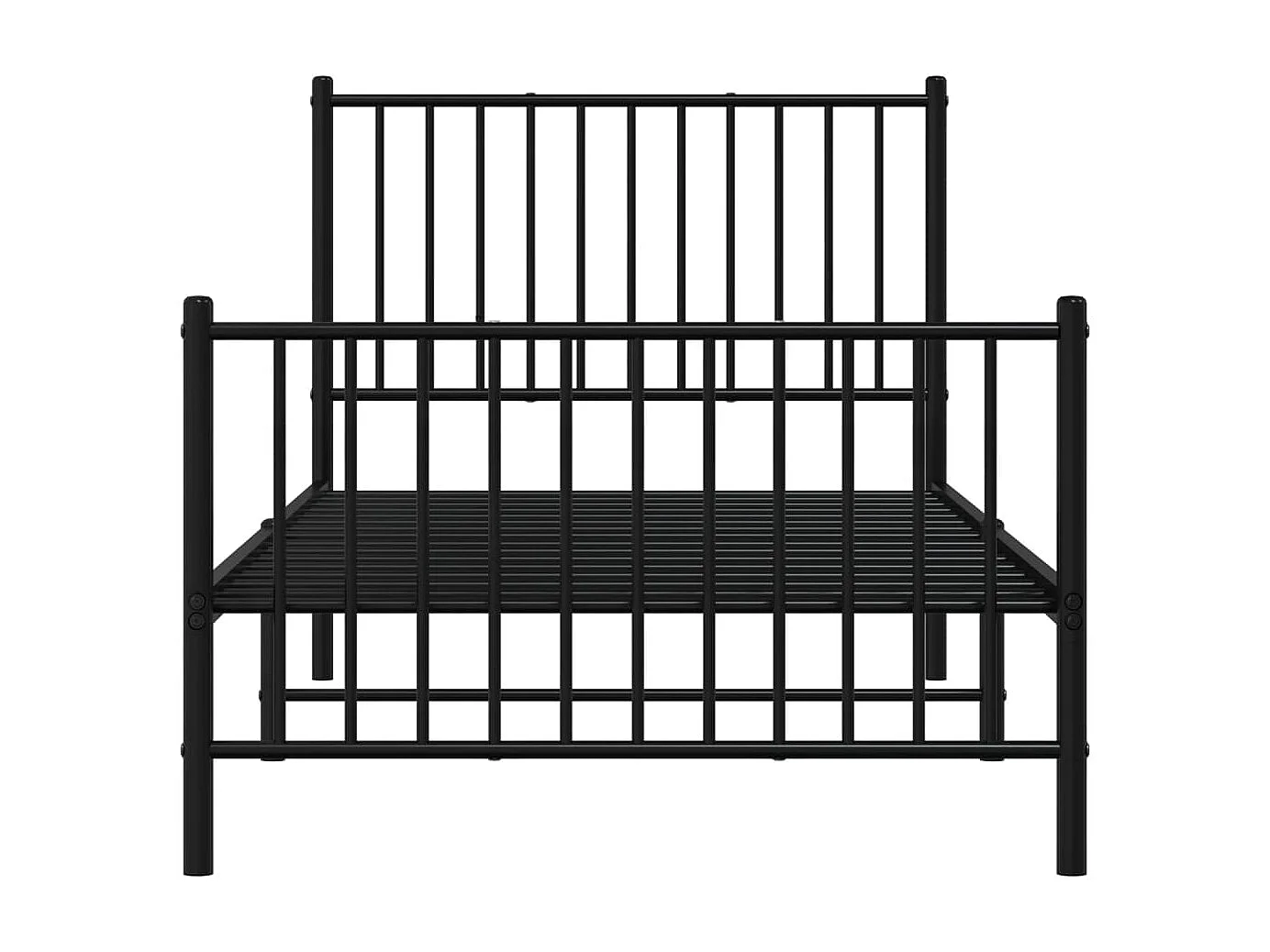 Lit-90x190 cm métal avec tête de lit/pied de lit noir EGGB55912