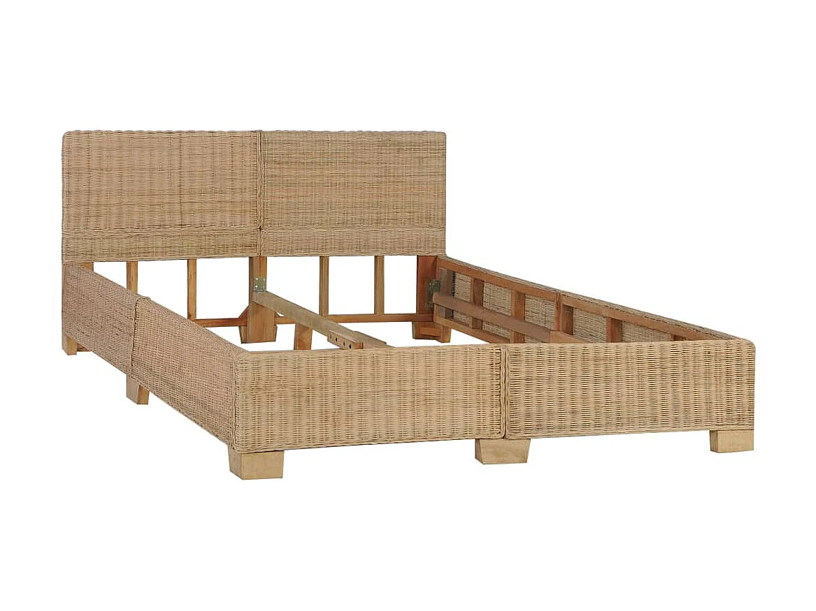 Lit-140x200 cm Rotin véritable tissé à la main EGGB59580