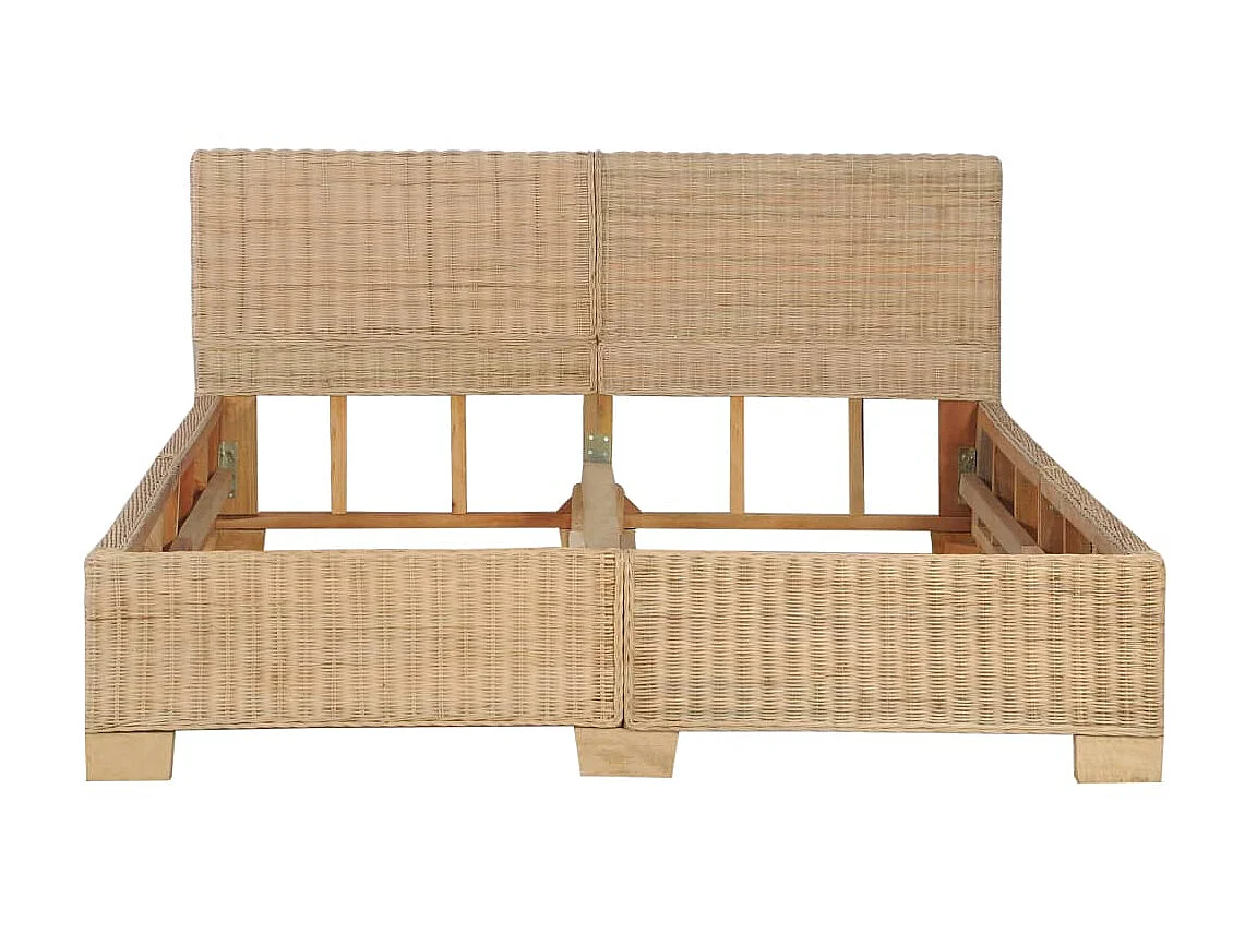 Lit-140x200 cm Rotin véritable tissé à la main EGGB59580