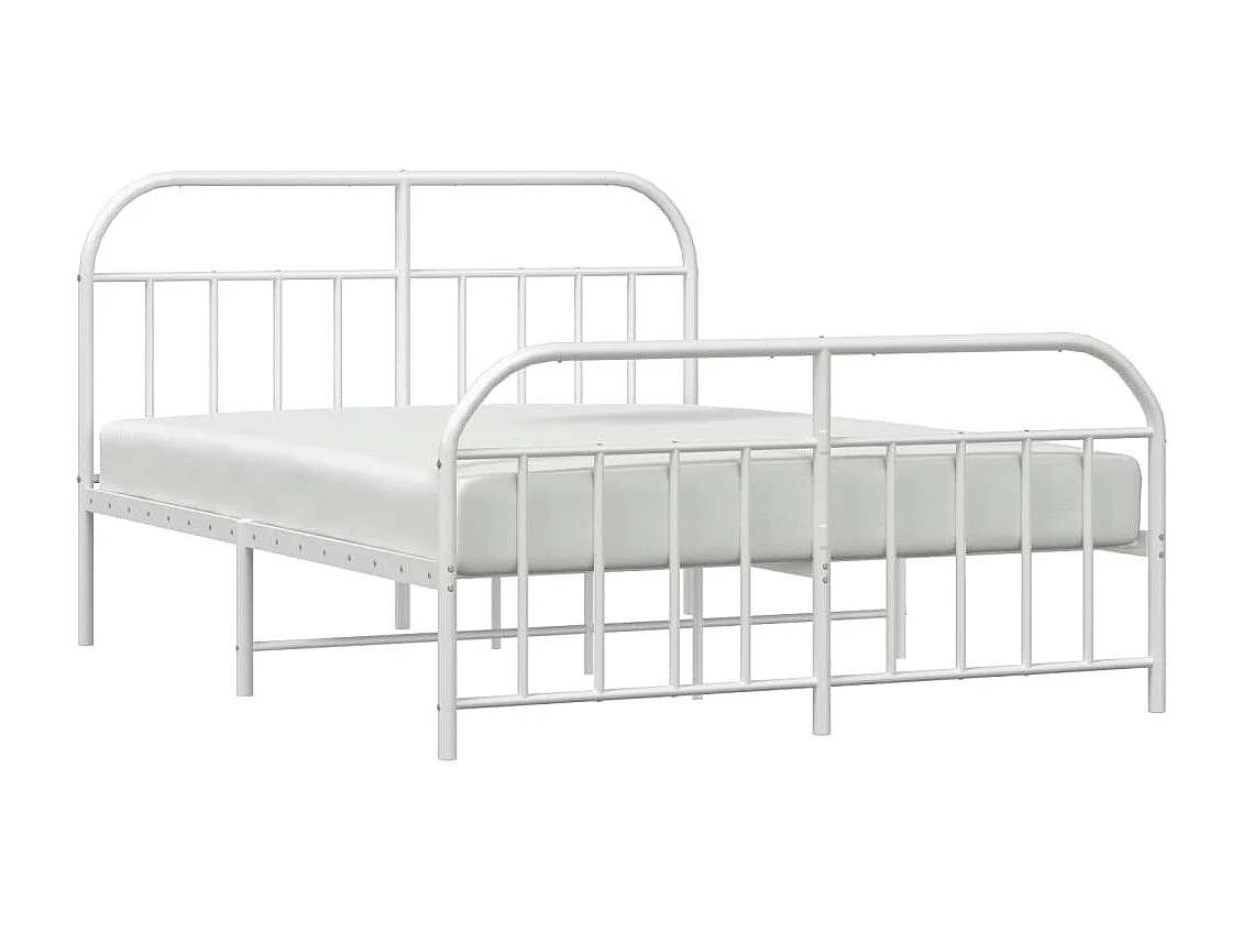 Cama 180x210 cm metal con cabecero y pie cama blanco ES76525