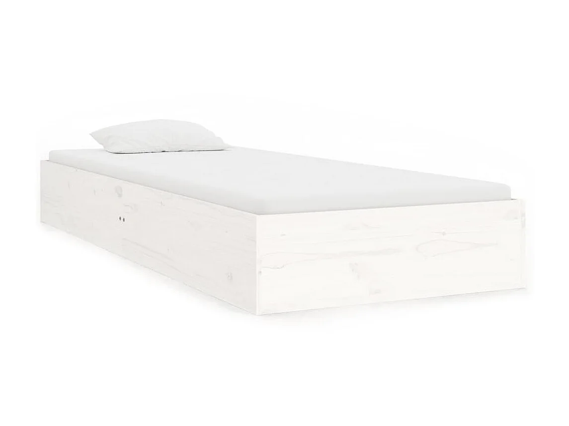 Lit-75x190 cm Blanc Bois massif Petit simple EGGB27418