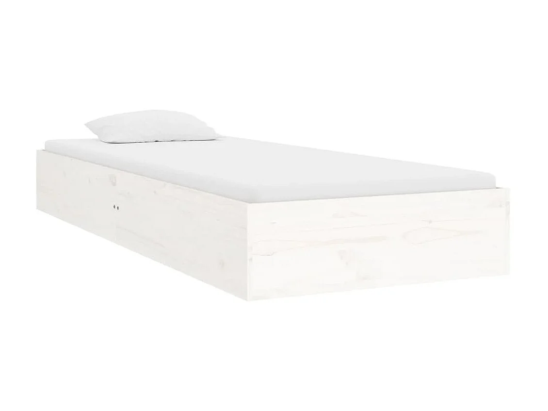 Lit-75x190 cm Blanc Bois massif Petit simple EGGB27418