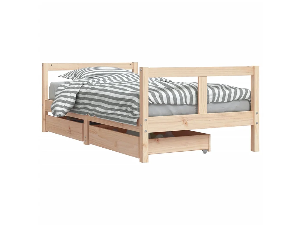 Cama 80x160 cm infantil con cajones madera de pino ES43448