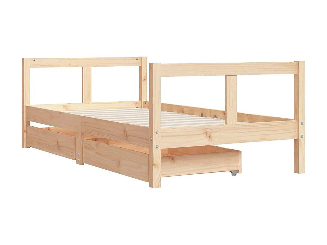 Cama 80x160 cm infantil con cajones madera de pino ES43448
