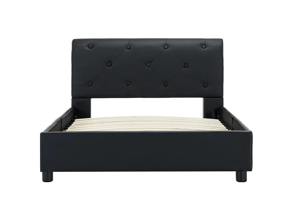 Lit-90x200 cm Noir Similicuir EGGB50924