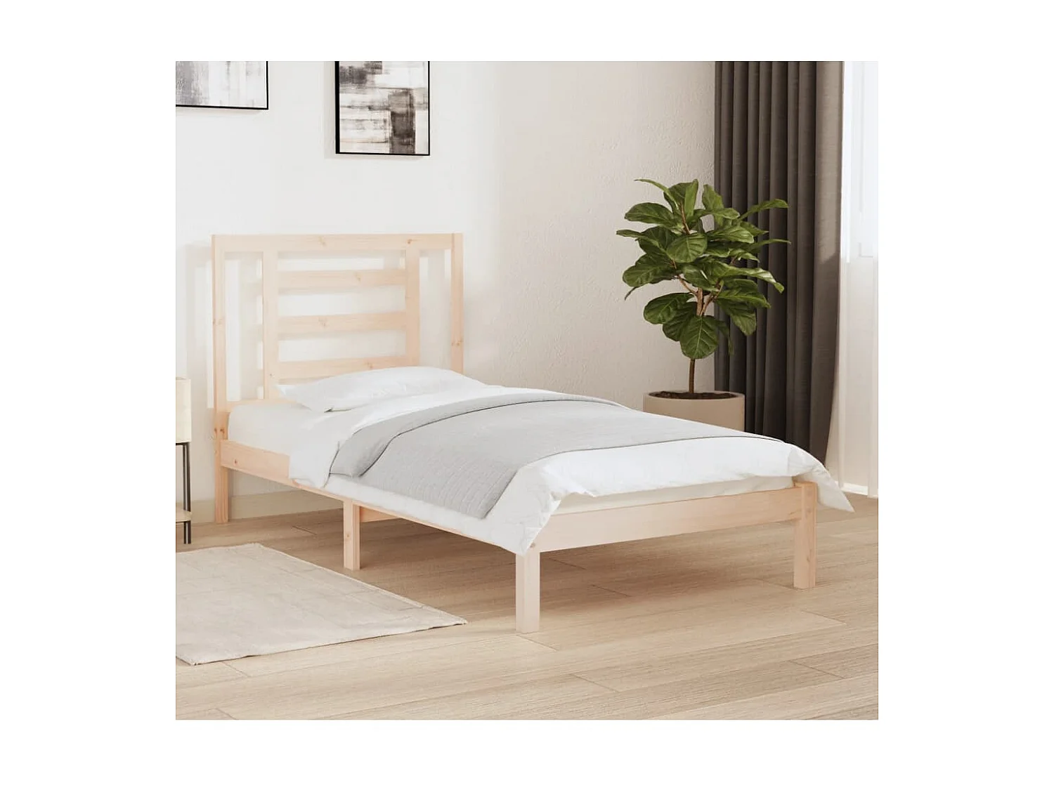 Lit-90x190 cm bois de pin massif simple EGGB38393