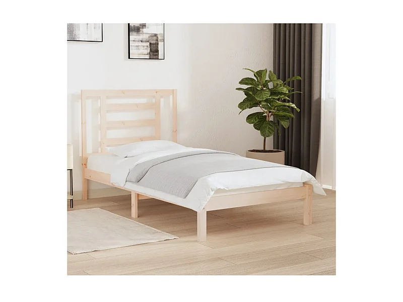 Cama 90x190 cm madera maciza de pino ES59141
