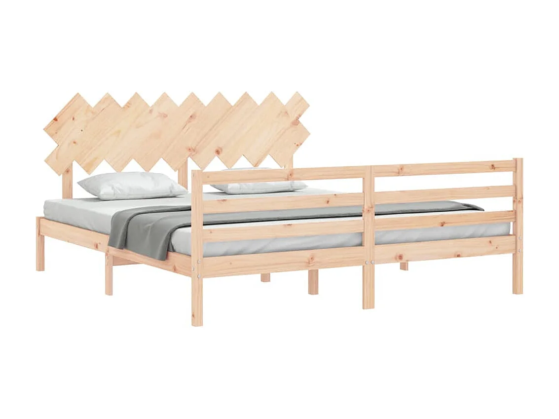 Cama 180x200 cm de matrimonio con cabecero madera maciza ES34964