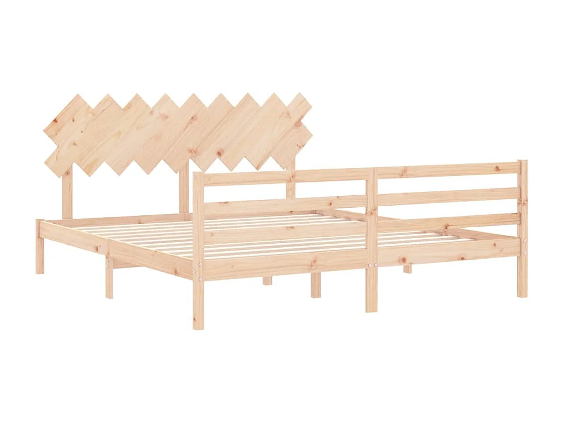 Cama 180x200 cm de matrimonio con cabecero madera maciza ES34964