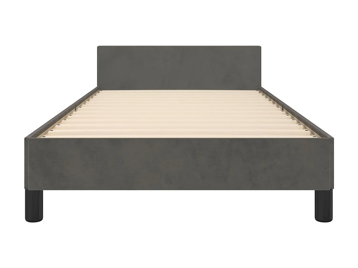 Lit-80x200 cm avec tête de lit Gris foncé Velours EGGB98747