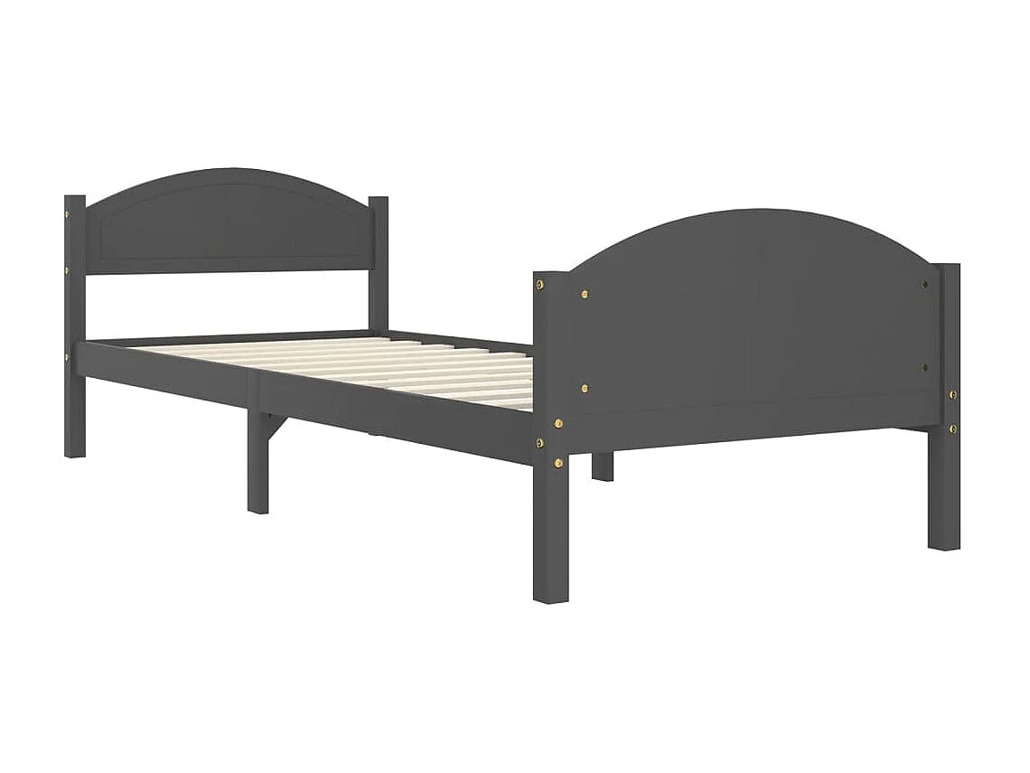 Bedframe massief grenenhout donkergrijs 100x200 cm NL41914