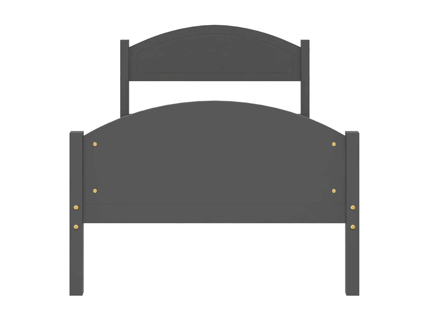 Lit-100x200 cm Gris foncéé Bois de pin massif EGGB78794