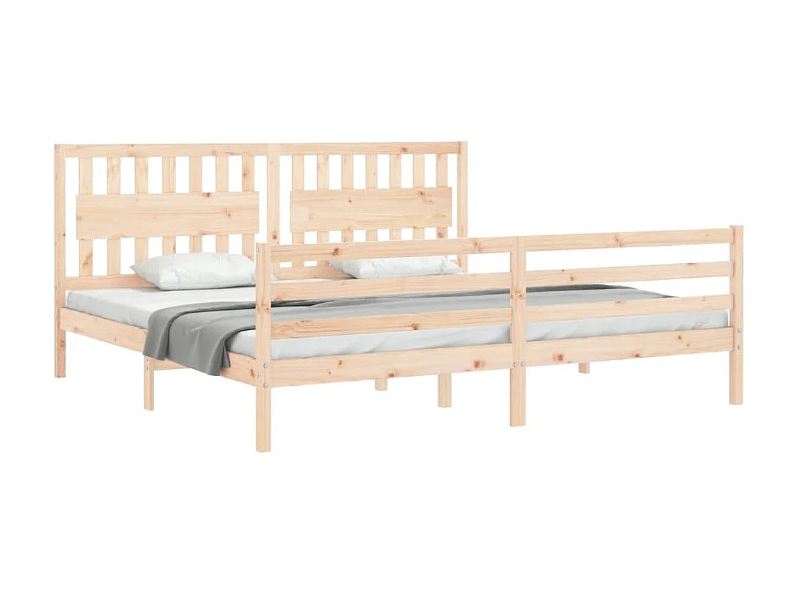 Lit-200x200 cm avec tête de lit bois massif EGGB36844