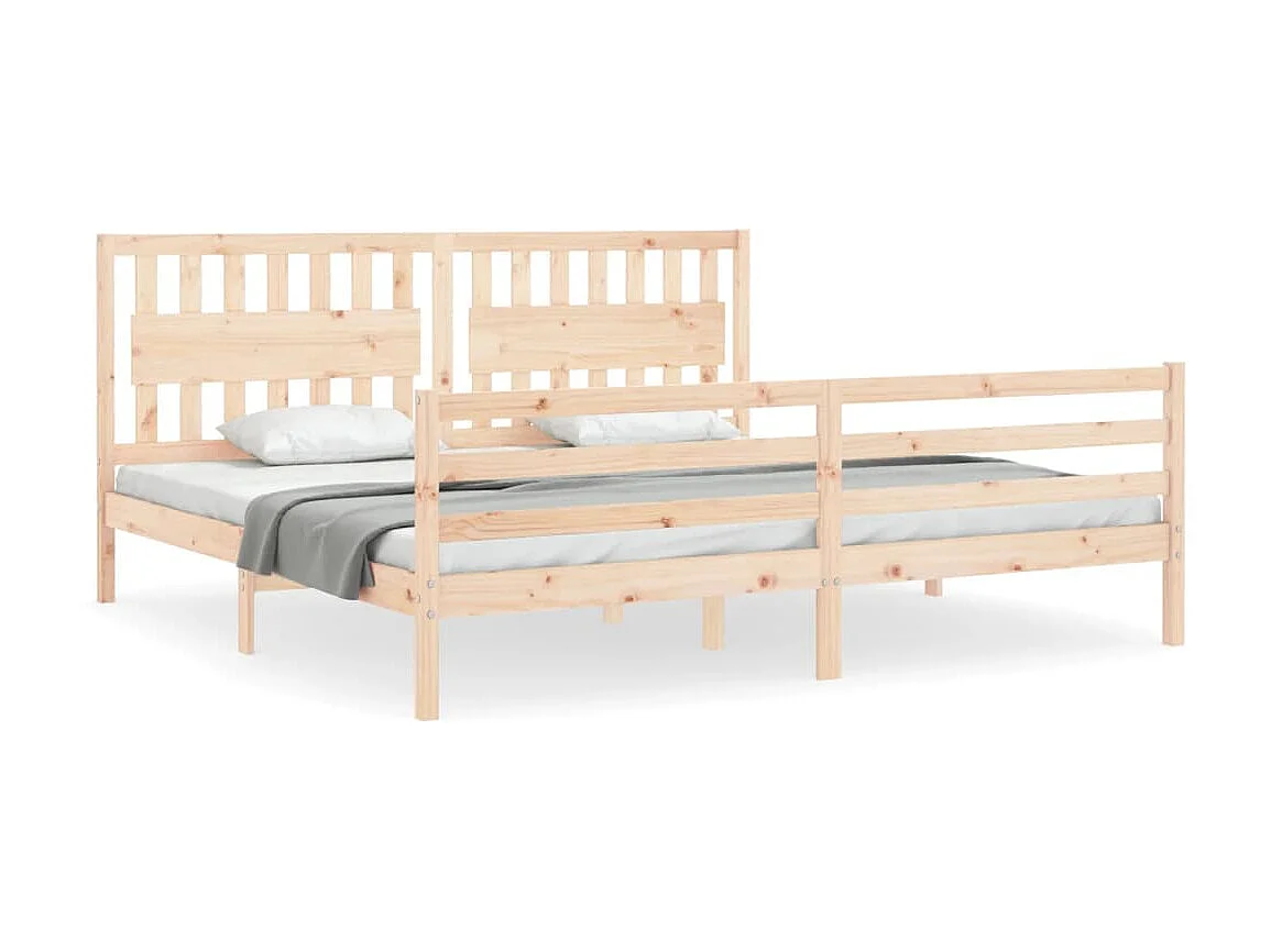 Cama com cabeceira 200x200 cm madeira maciça PT886709