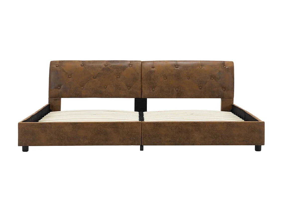 Lit-180x200 cm Marron Similicuir daim EGGB98250