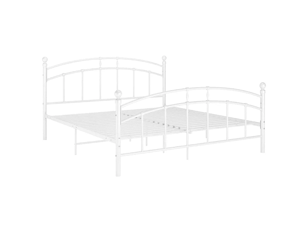 Cama em metal 180x200 cm branco PT994651