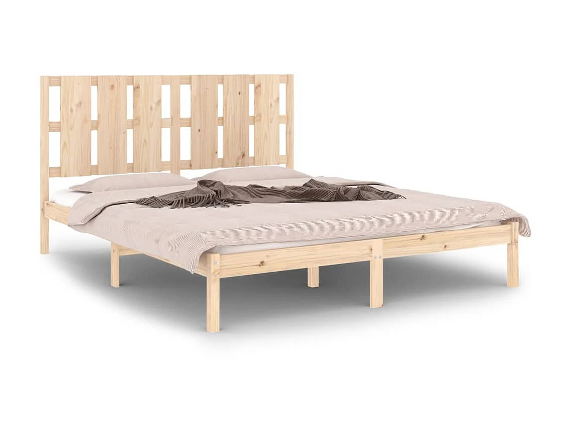 Lit-150x200 cm bois massif très grand EGGB57414