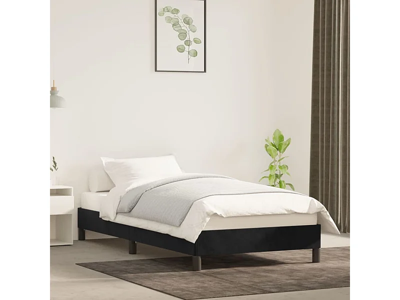 Cama 80x200 cm veludo preto PT575394