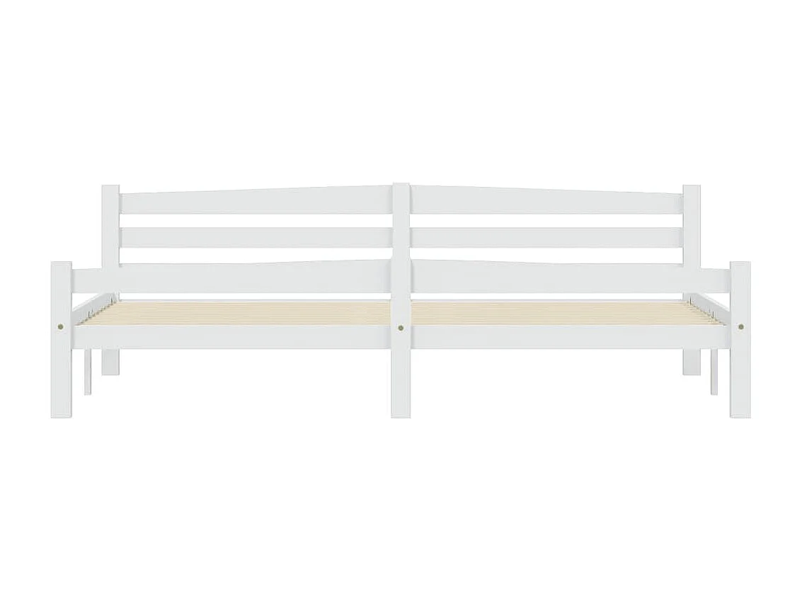 Lit-200x200 cm Blanc Bois de pin massif EGGB10055