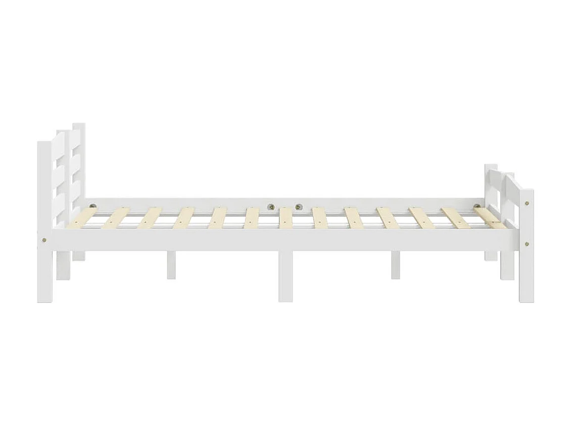 Lit-200x200 cm Blanc Bois de pin massif EGGB10055