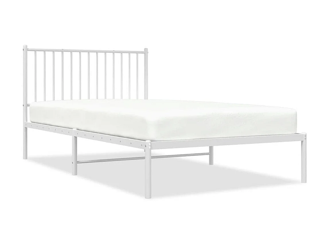 Lit-107x203 cm métal avec tête de lit blanc EGGB60919