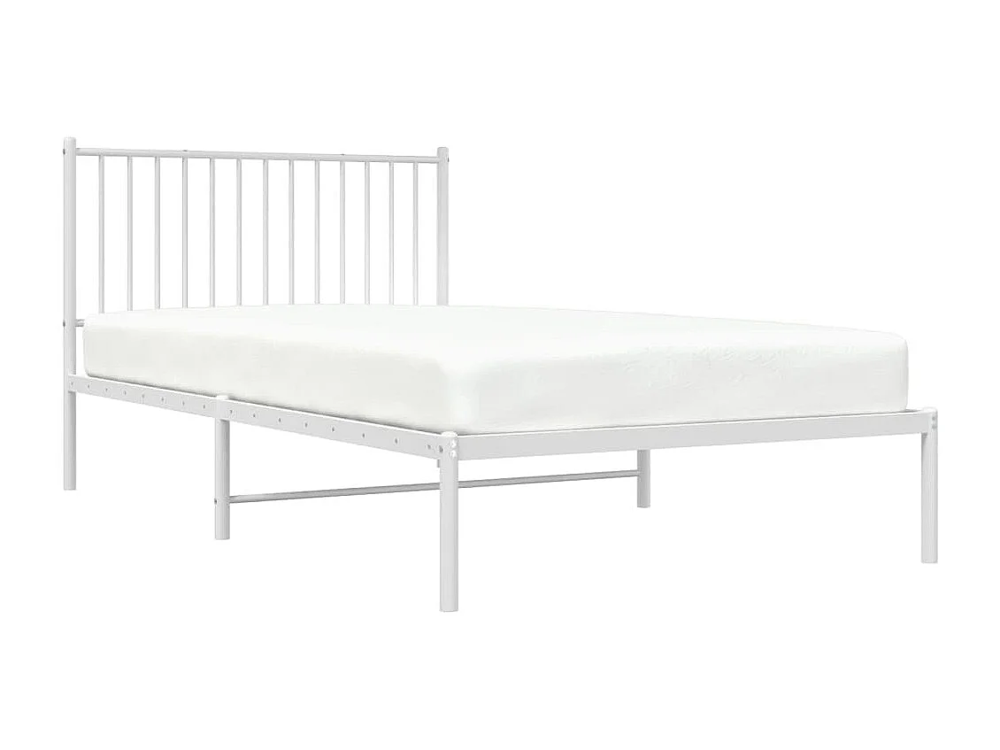 Lit-107x203 cm métal avec tête de lit blanc EGGB60919