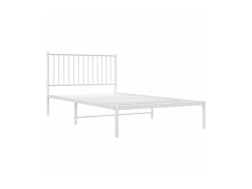 Cama 100x200 cm de metal con cabecero blanco ES30531