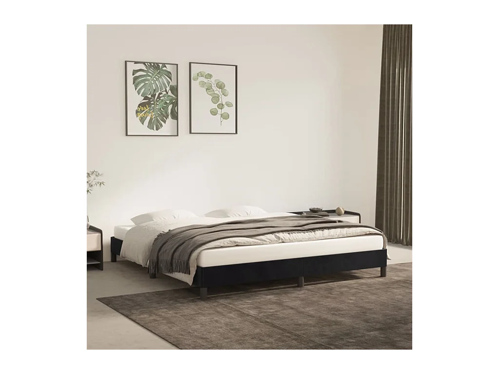 Lit-180x200 cm Noir Velours EGGB45200