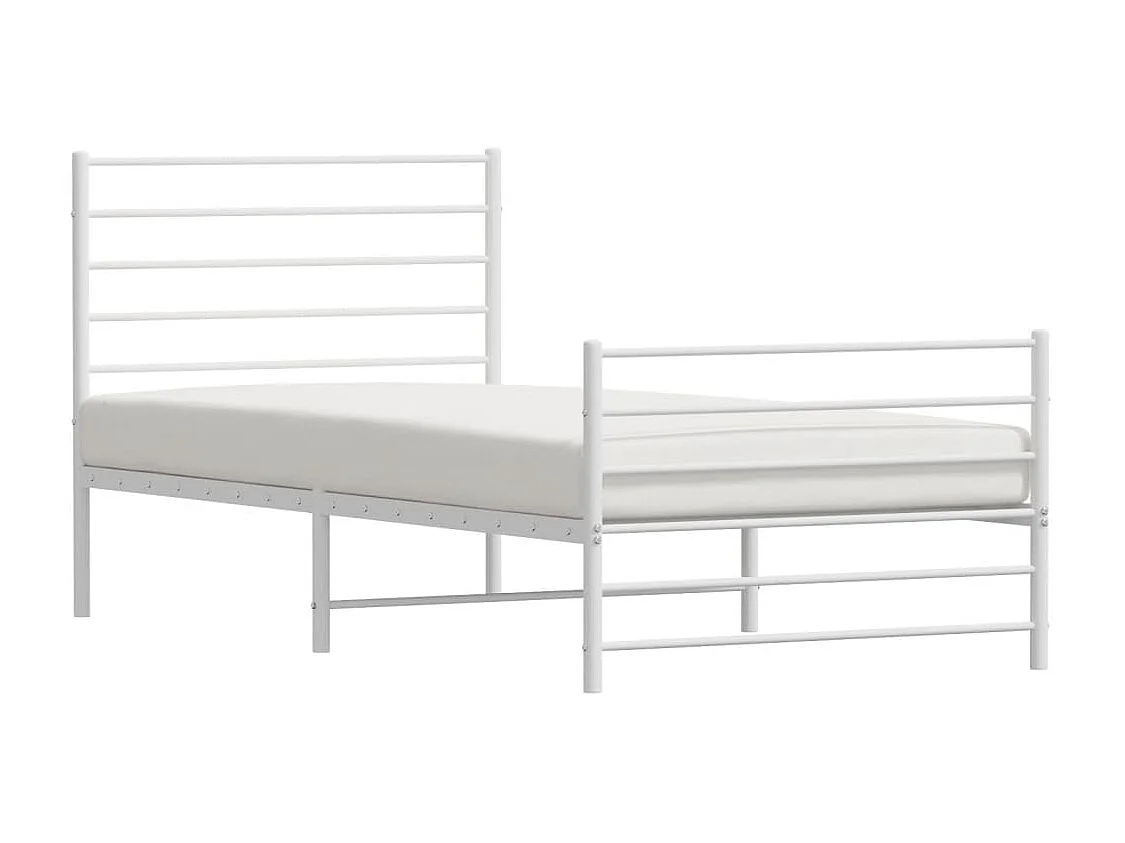 Bedframe met hoofd- en voeteneinde metaal wit 75x190 cm NL60598