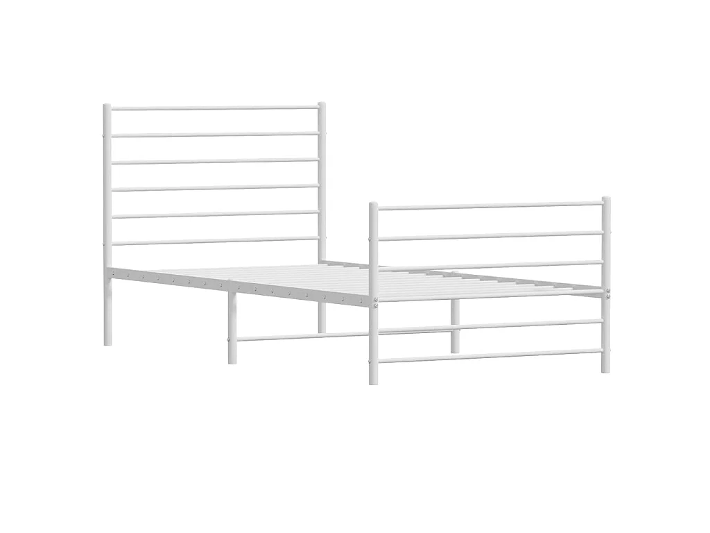 Bedframe met hoofd- en voeteneinde metaal wit 75x190 cm NL60598