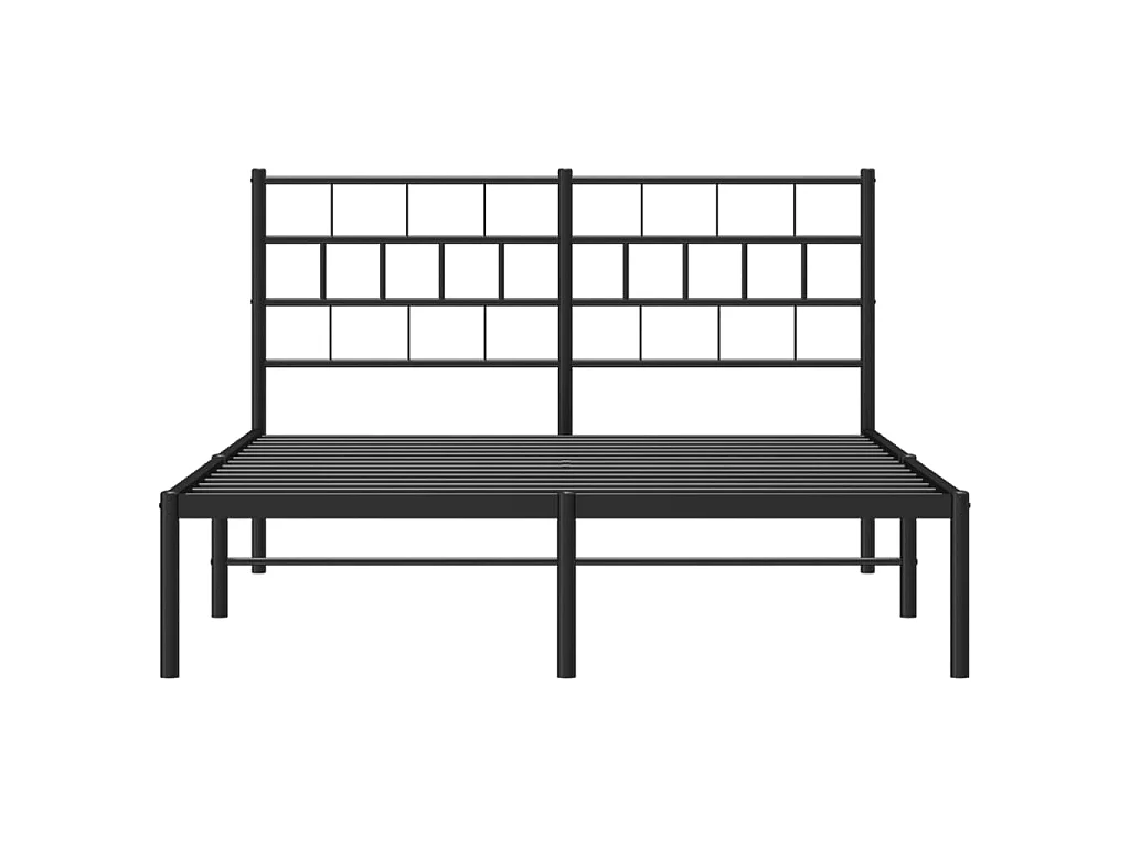 Cama 160x200 cm con cabecero metal negro ES48582