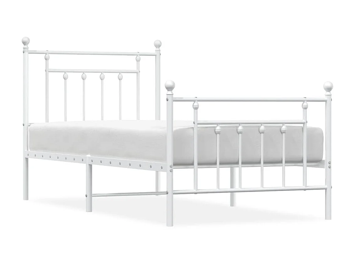 Bedframe met hoofd- en voeteneinde metaal wit 80x200 cm NL19827
