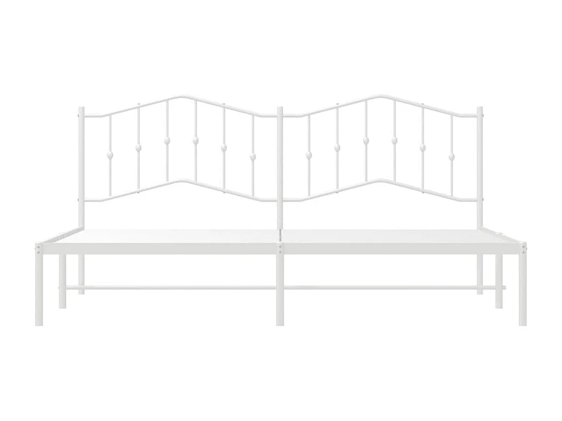 Lit-193x203 cm métal avec tête de lit blanc EGGB96802