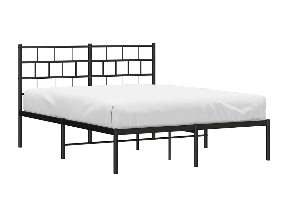 Cama 140x200 cm con cabecero metal negro ES39486