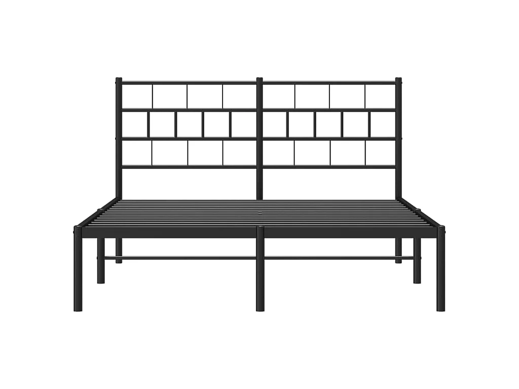 Cama 140x200 cm con cabecero metal negro ES39486