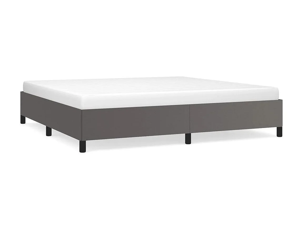Estructura de cama de cuero sintético gris 200x200 cm ES287235