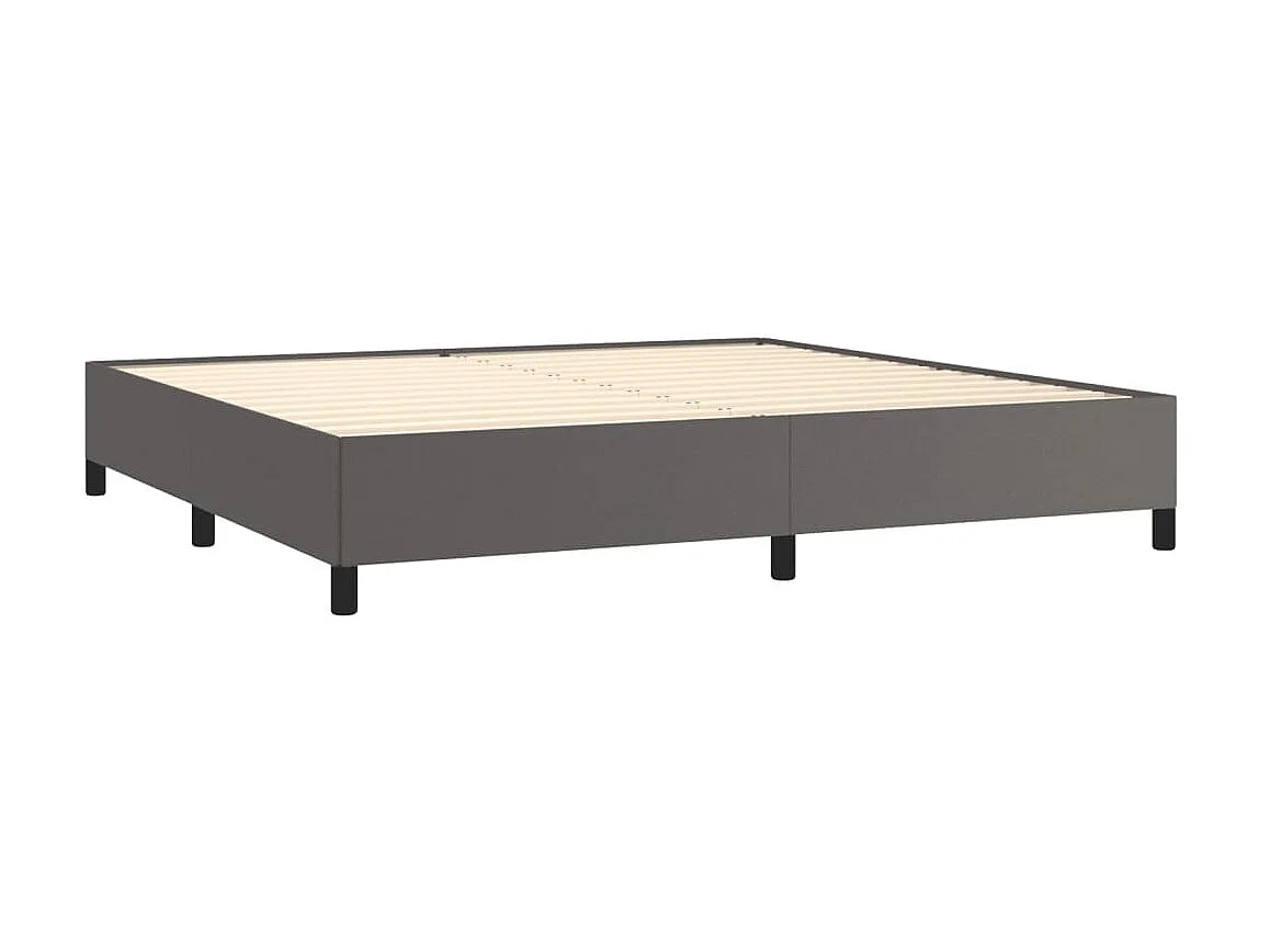 Estructura de cama de cuero sintético gris 200x200 cm ES287235