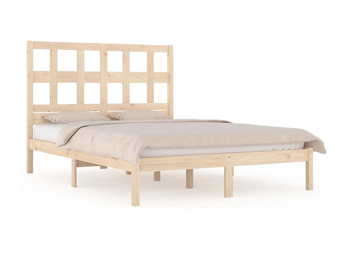 Lit-200x200 cm Bois de pin massif EGGB58586