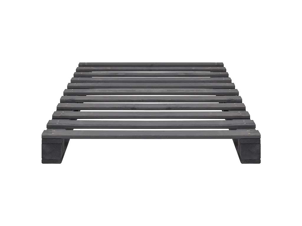 Lit-90x200 cm de palette Gris Bois de pin massif EGGB27050