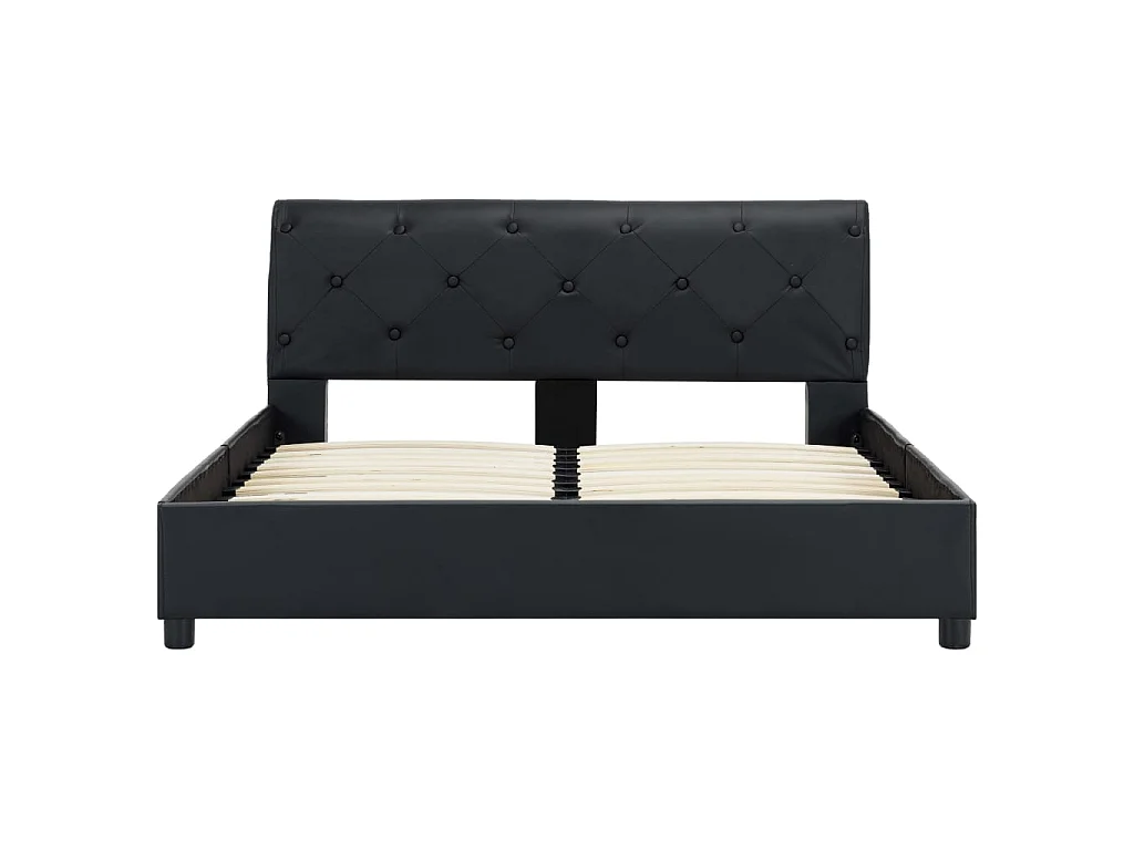 Lit-140x200 cm Noir Similicuir EGGB61410