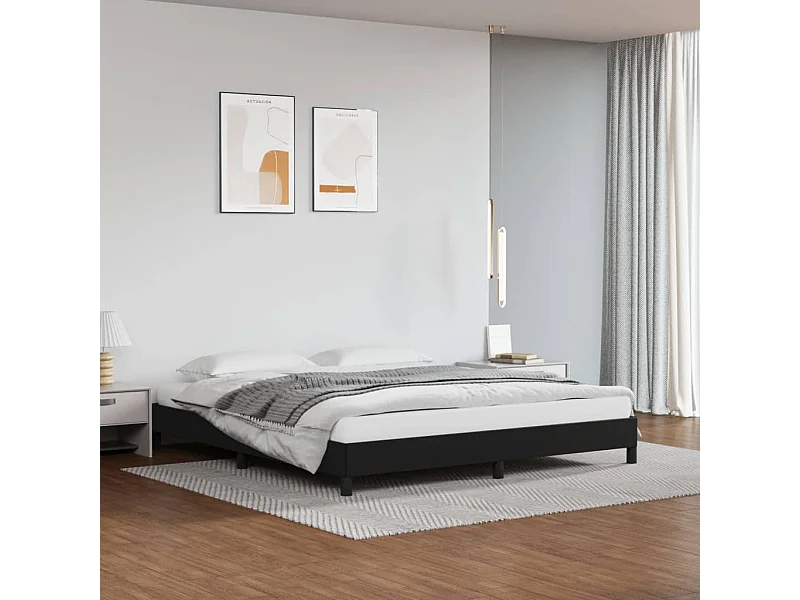 Cama 180x200 cm couro artificial preto PT382678