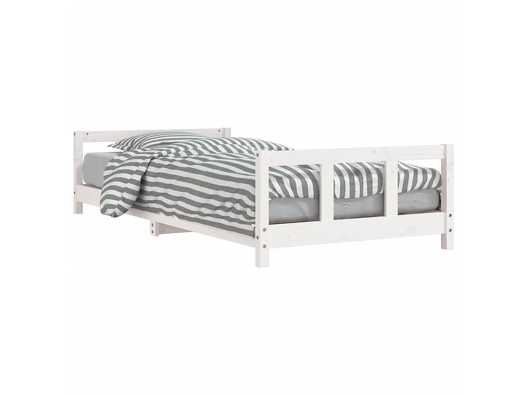 Kinderbedframe 90x200 cm massief grenenhout wit NL18100