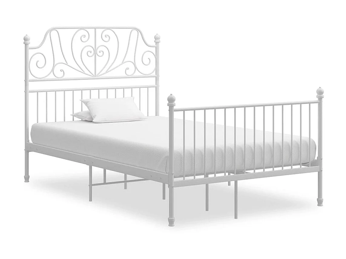 Cama 120x200 cm metal branco PT101403