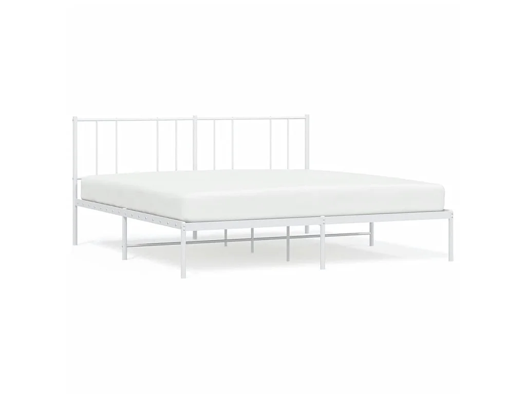 Bedframe met hoofdbord metaal wit 200x200 cm NL80762