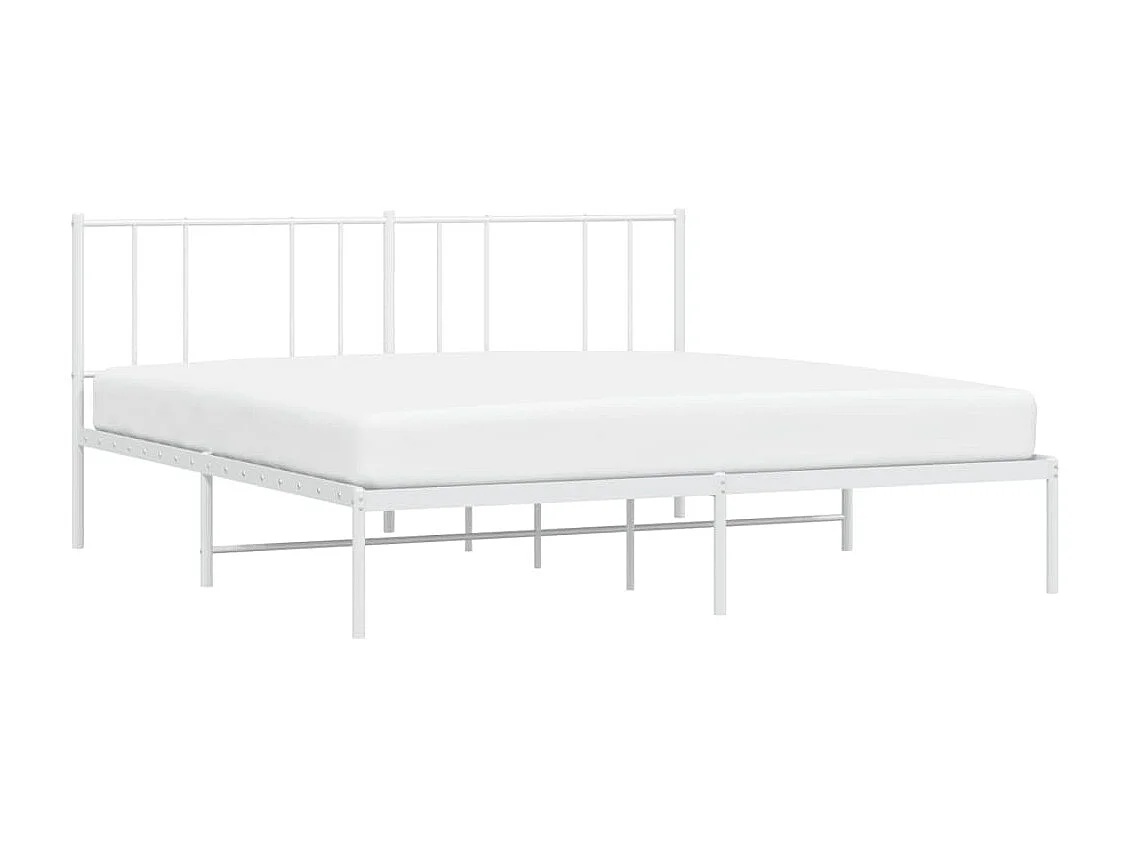Bedframe met hoofdbord metaal wit 200x200 cm NL80762