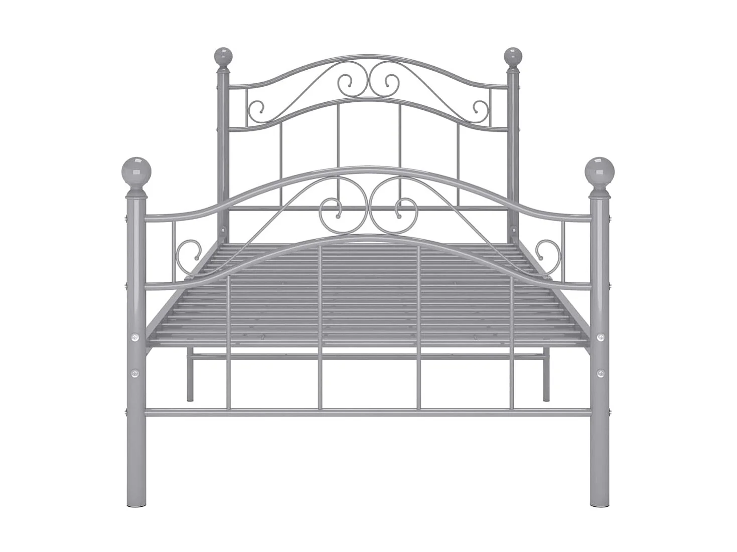 Cama 100x200 cm metal cinzento PT779599