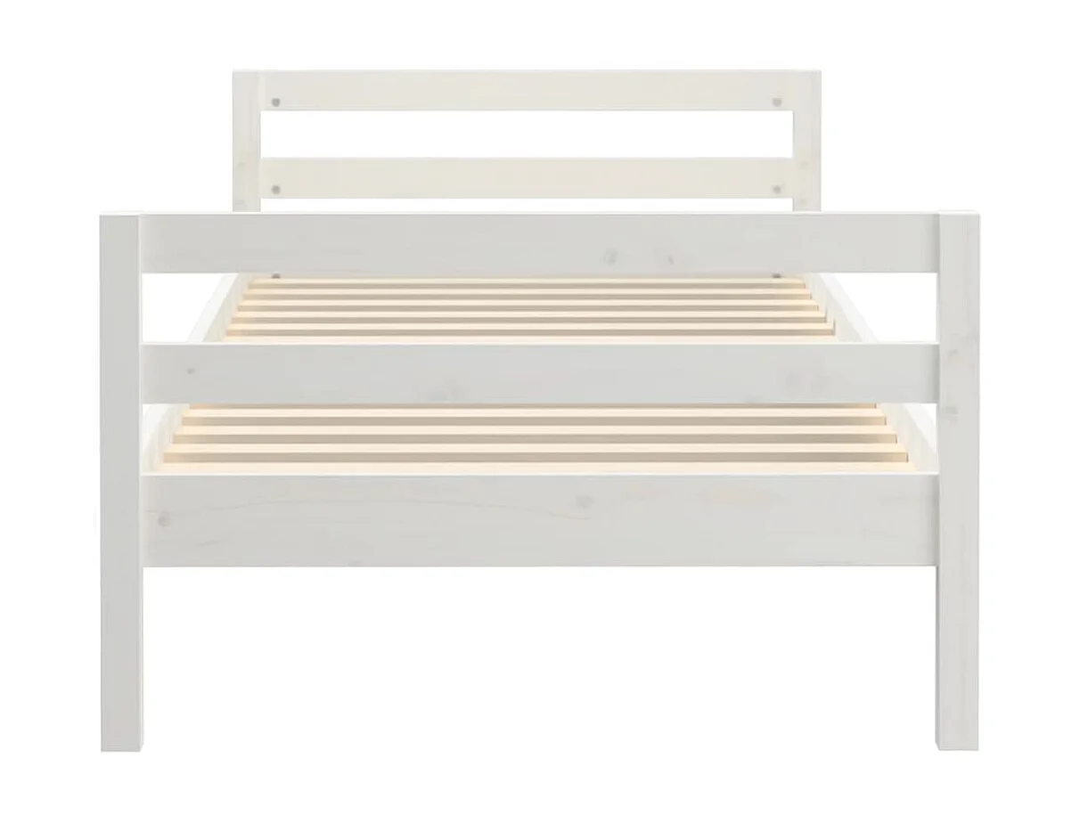 Lit-90x190 cm Blanc Bois de pin massif EGGB42618