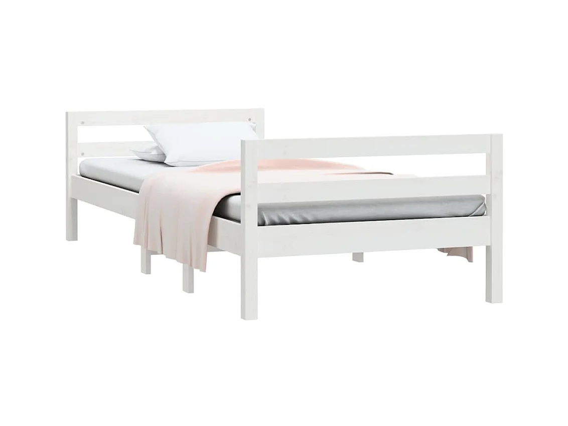 Bedframe 90x190 cm massief grenenhout wit NL85531