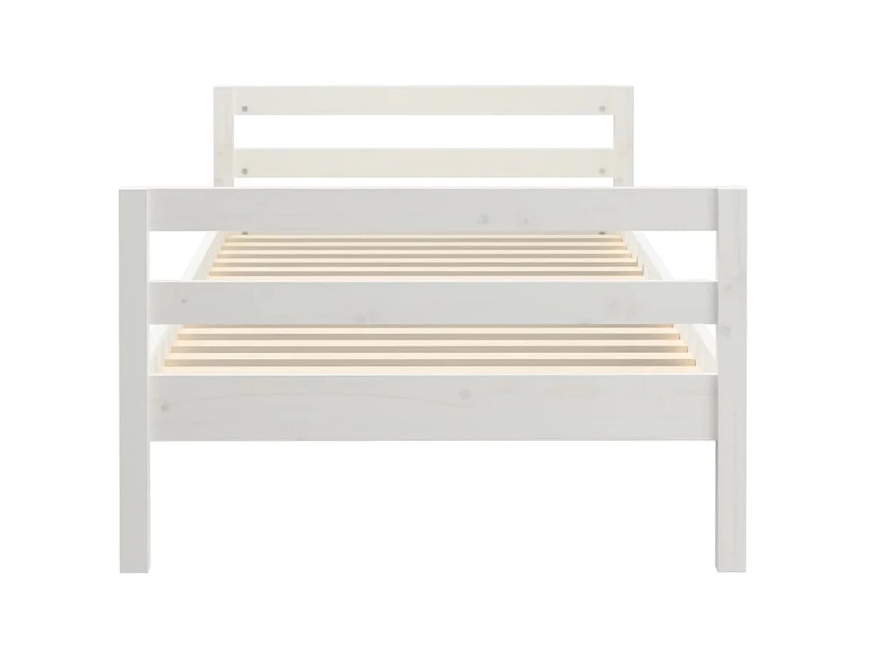 Bedframe 90x190 cm massief grenenhout wit NL85531